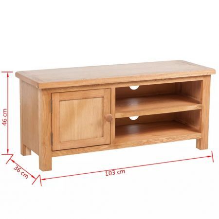 TV Cabinet 103 x 36 x 46 cm Solid Oak Wood