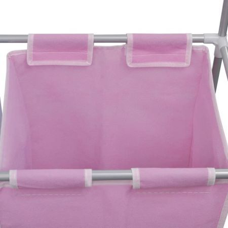 2-Section Laundry Sorter Hamper with a Top Shelf for Drying