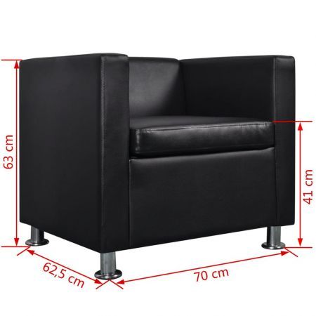 Armchair Artificial Leather Black