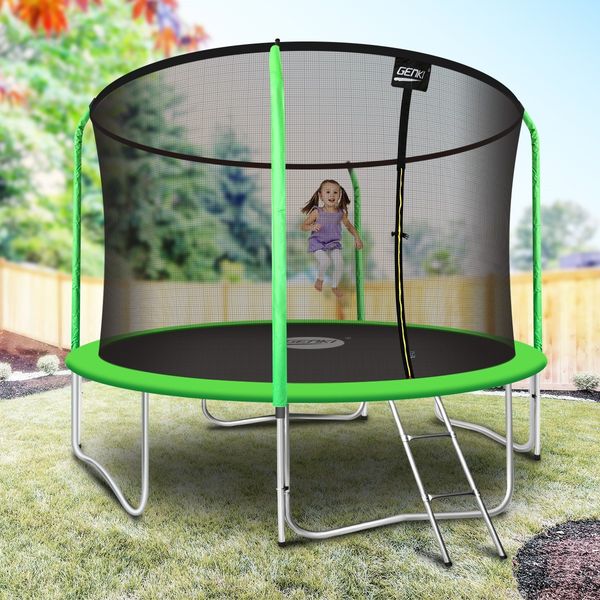 Genki 14FT Trampoline Set with Safety Enclosure Net with Ladder