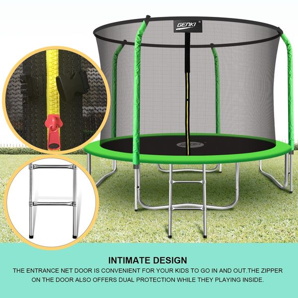 Genki 14FT Trampoline Set with Safety Enclosure Net with Ladder