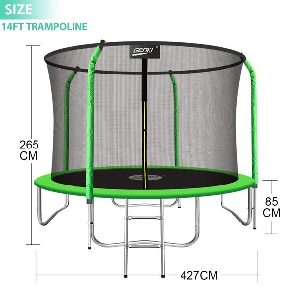 Genki 14FT Trampoline Set with Safety Enclosure Net with Ladder