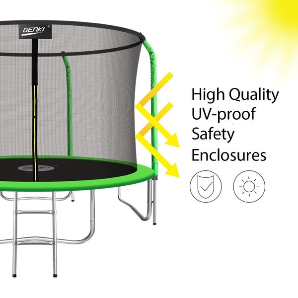 Genki 14FT Trampoline Set with Safety Enclosure Net with Ladder