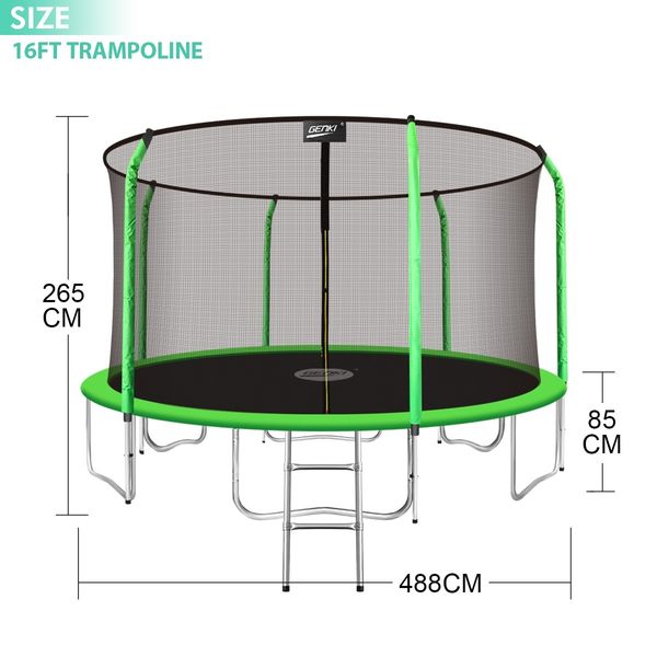Genki 16FT Trampoline Set with Safety Enclosure Net with Ladder