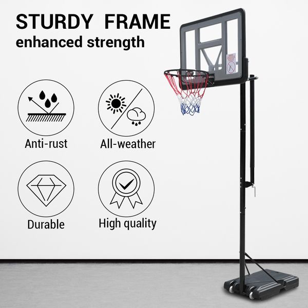 2.23-3.05m Large Portable Basketball Hoop Stand System Quick Height Adjustable