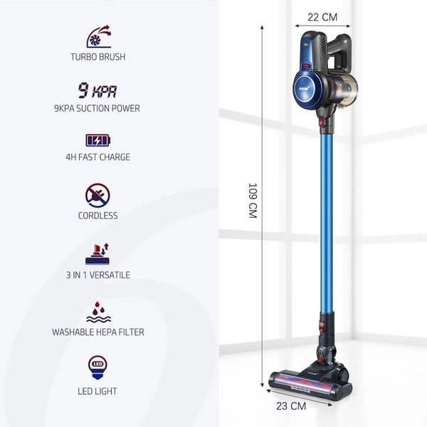Multi-function Bagless Stick Vacuum Cleaner Cordless Cleaning Rechargeable Battery with HEPA Filter