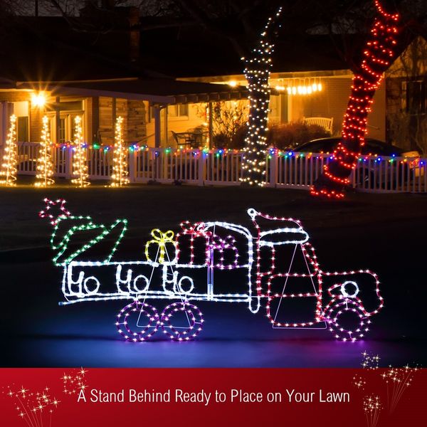 New Christmas Lights Gifts Cart Motif 22M LED Rope Xmas Decoration Outdoor Home Display