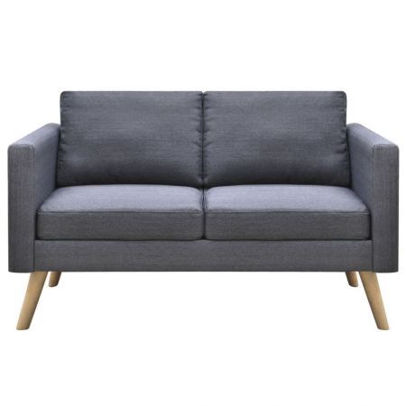 Sofa 2-Seater Fabric Dark Grey