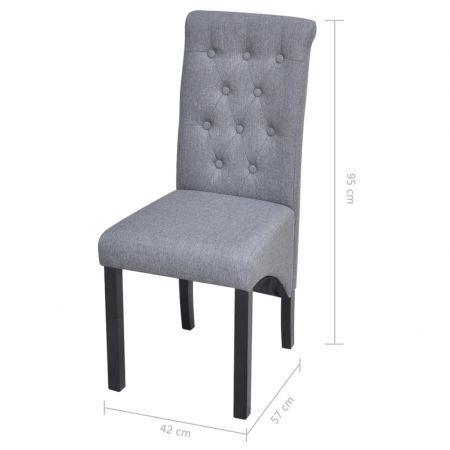 Dining Chairs 2 pcs Fabric Dark Grey