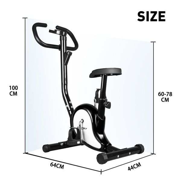 Genki Belt Bike Upright Exercise Bike Indoor Home Gym Equipment Spin Bike Black