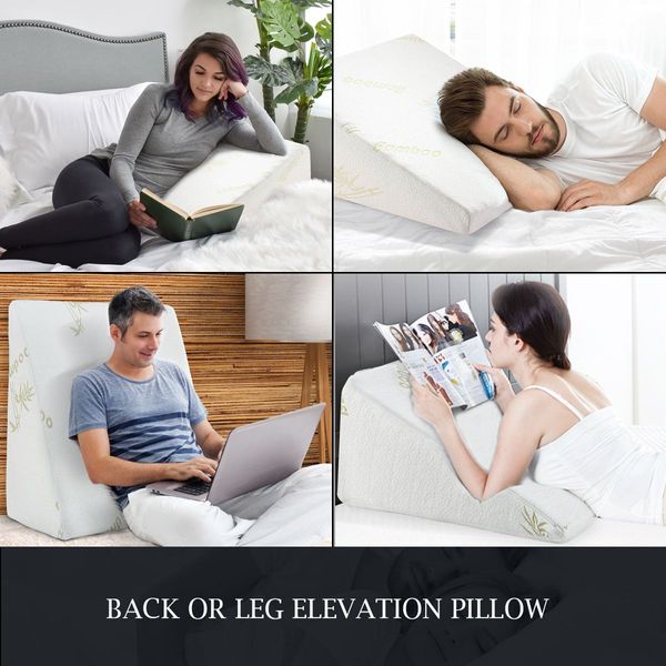 Adjustable Wedge Pillow Cool Gel Memory Foam Leg Elevation Pillow Back Support Cushion