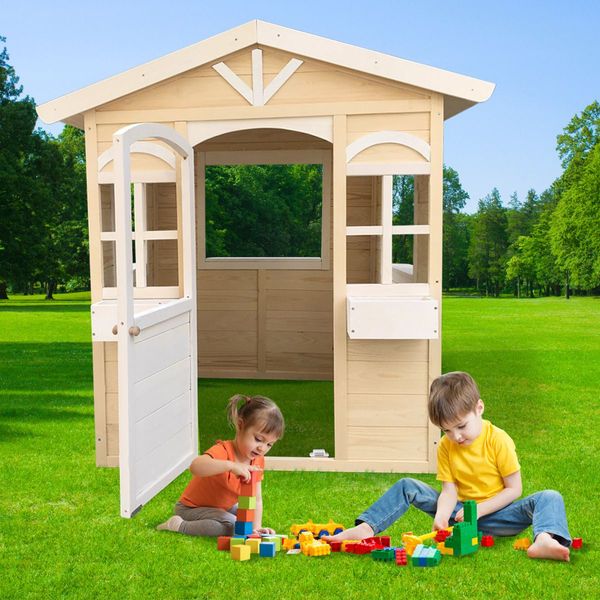 Outdoor Kids Cubby House Wooden Playhouse 