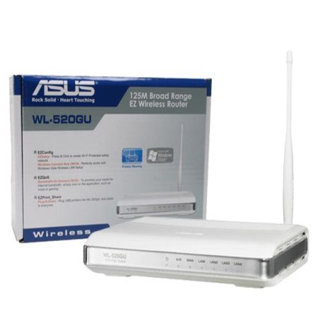 Asus WL-520gU EZ Wireless Router with All-in-One Printer Server 802.11b/g+ / 125Mbps / 4xLAN / 1xWAN