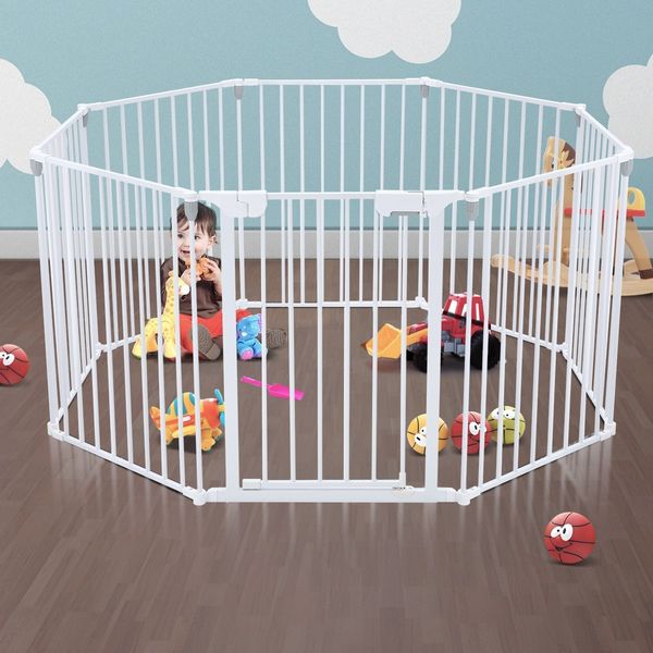 3-in-1 Kids Metal Safety Playpen with Double Locking System