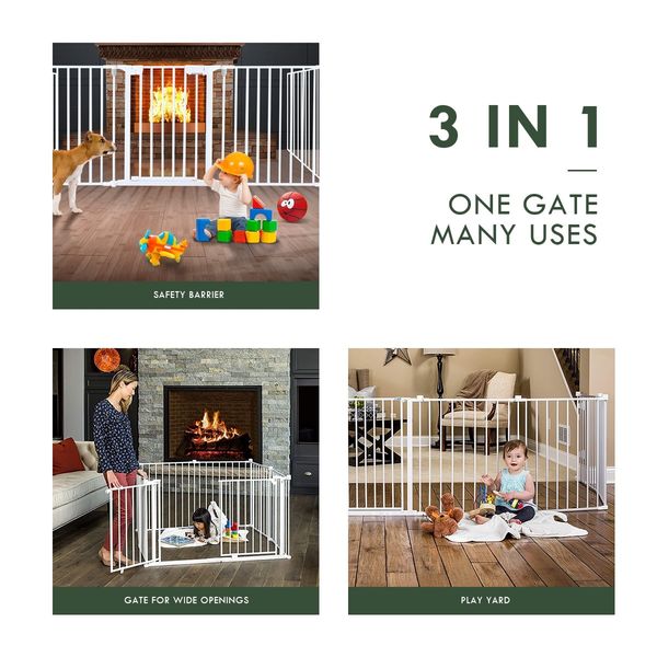 3-in-1 Kids Metal Safety Playpen with Double Locking System