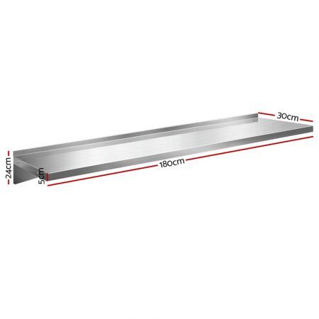 Cefito 1800mm Stainless Steel Kitchen Wall Shelf Mounted Rack