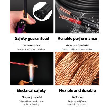 2.5MM 30M Twin Core Wire Electrical Cable Electric Extension Car 450V 2 Sheath