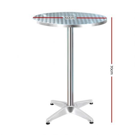 Gardeon Outdoor Bar Table Aluminium Dining Table Round 70CM