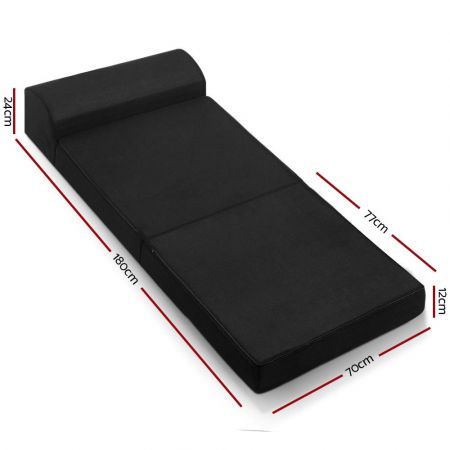 Giselle Bedding Foldable Mattress Folding Foam Bed Mat Black