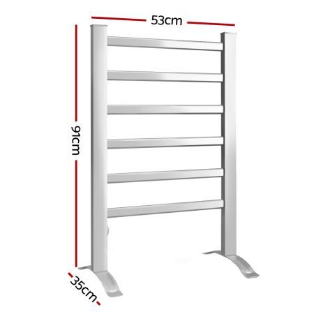 Devanti Electric Heated Towel Rail Rails Warmer Rack Aluminium Bar Bathroom