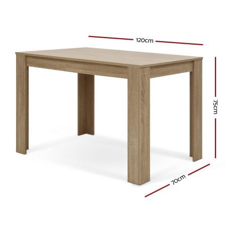 Artiss Dining Table Rectangular 4 Seater 120CM Oak Natu