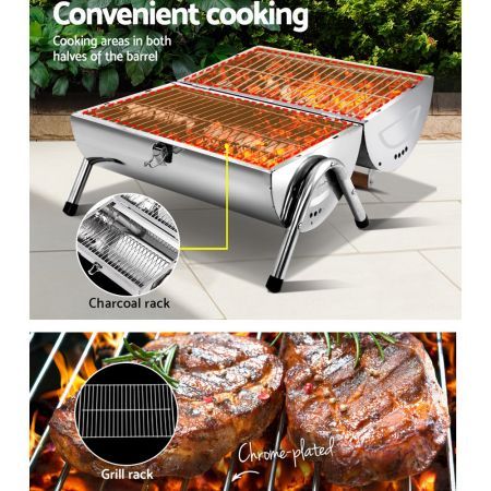 Grillz Portable BBQ Drill Outdoor Camping Charcoal Barbeque Smoker Foldable