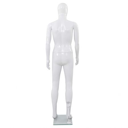 Full Body Male Mannequin with Glass Base Glossy White 185 cm