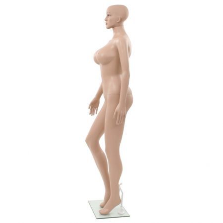 Sexy Female Mannequin with Glass Base Beige 180 cm