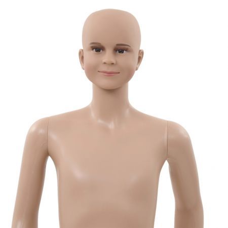 Full Body Child Mannequin with Glass Base Beige 140 cm