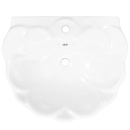 Freestanding Basin with Pedestal Ceramic White 580x510x200 mm