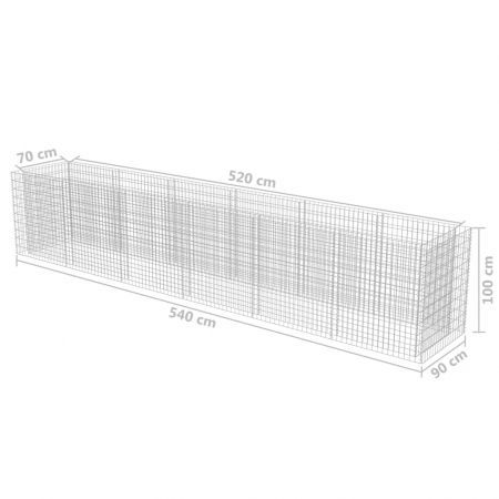 Gabion Planter Galvanised Steel 540x90x100 cm