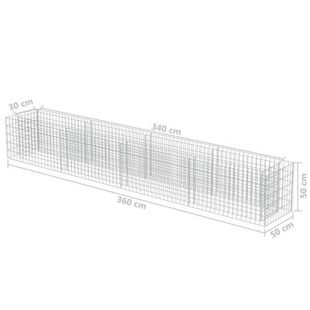 Gabion Planter Galvanised Steel 360x50x50 cm