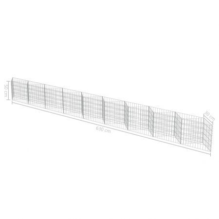 Gabion Wall Galvanised Steel 630x30x50 cm