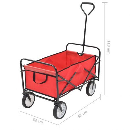 Folding Hand Trolley Steel Red