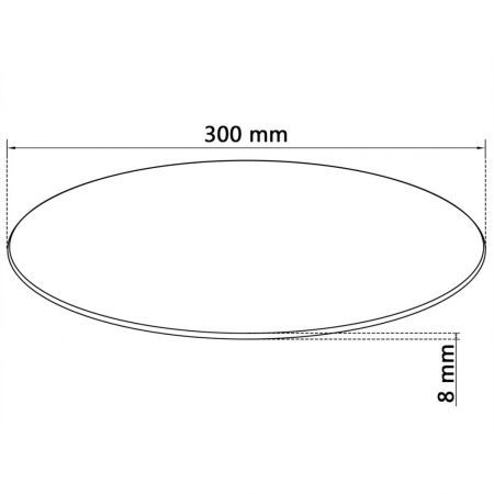 Table Top Tempered Glass Round 300 mm