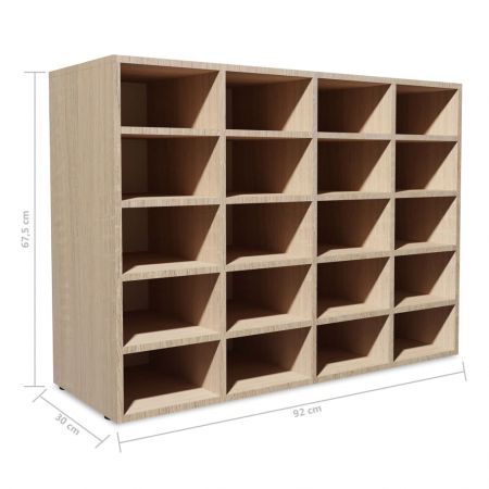 Shoe Rack Chipboard 92x30x67.5 cm Oak