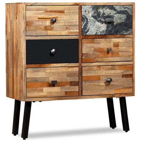 Side Cabinet with 6 Drawers 70x30x76 cm Solid Reclaimed Teak