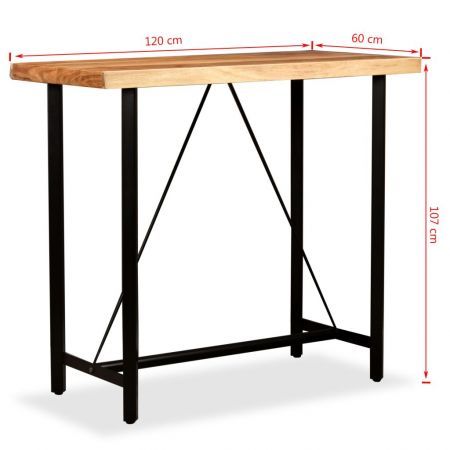 Bar Table 120x60x107 cm Solid Sheesham Wood