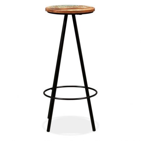 Bar Stools 4 pcs Solid Reclaimed Wood and Steel