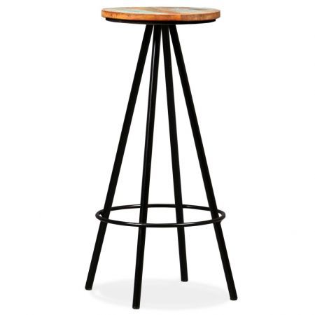 Bar Stools 4 pcs Solid Reclaimed Wood and Steel