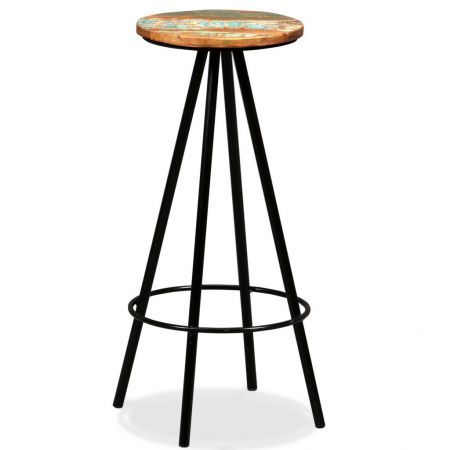 Bar Stools 4 pcs Solid Reclaimed Wood and Steel