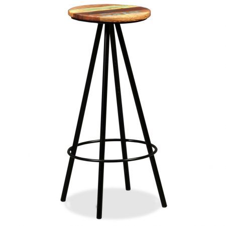 Bar Stools 4 pcs Solid Reclaimed Wood and Steel