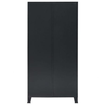 Wardrobe Metal Industrial Style 90x40x180 cm Black