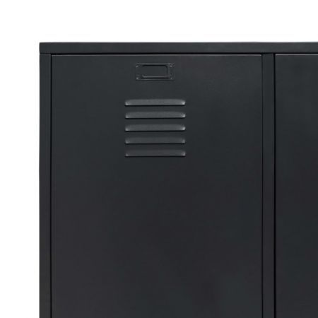 Wardrobe Metal Industrial Style 90x40x180 cm Black