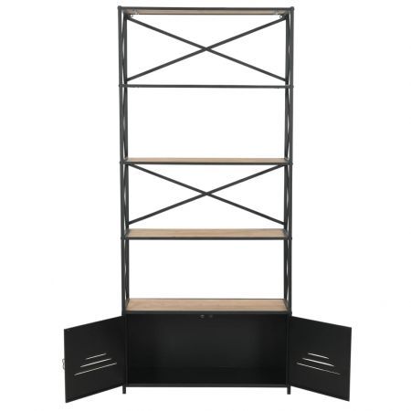 Bookcase Solid Firwood and Steel 80x32.5x180 cm