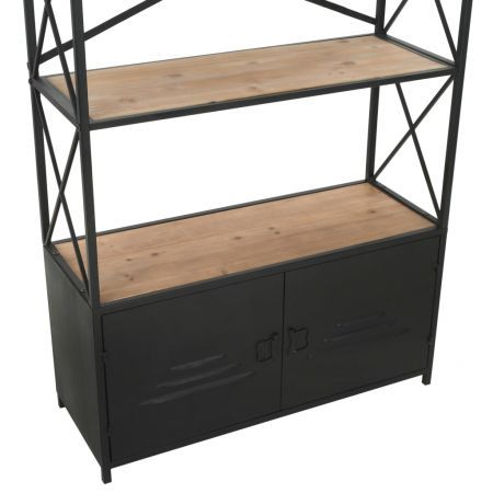 Bookcase Solid Firwood and Steel 80x32.5x180 cm