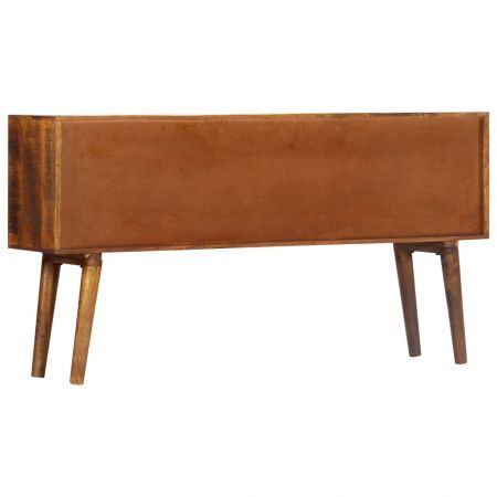 Sideboard with Printed Pattern 130x30x70 cm Solid Mango Wood