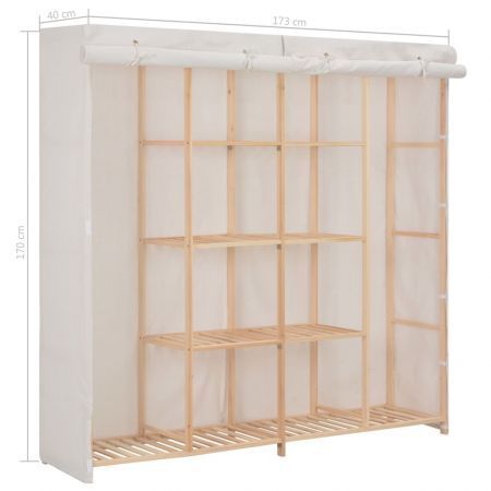 Wardrobe White 173x40x170 cm Fabric