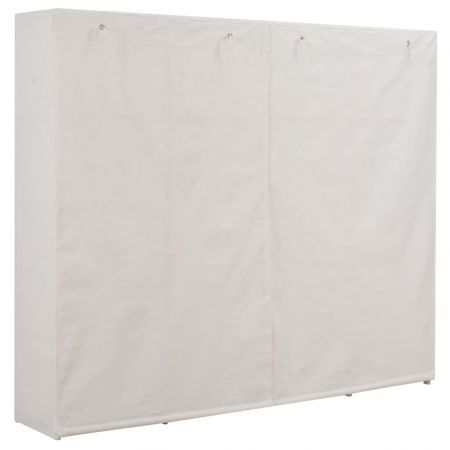 Wardrobe White 200x40x170 cm Fabric