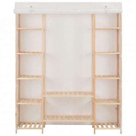 Wardrobe White 135x40x170 cm Fabric